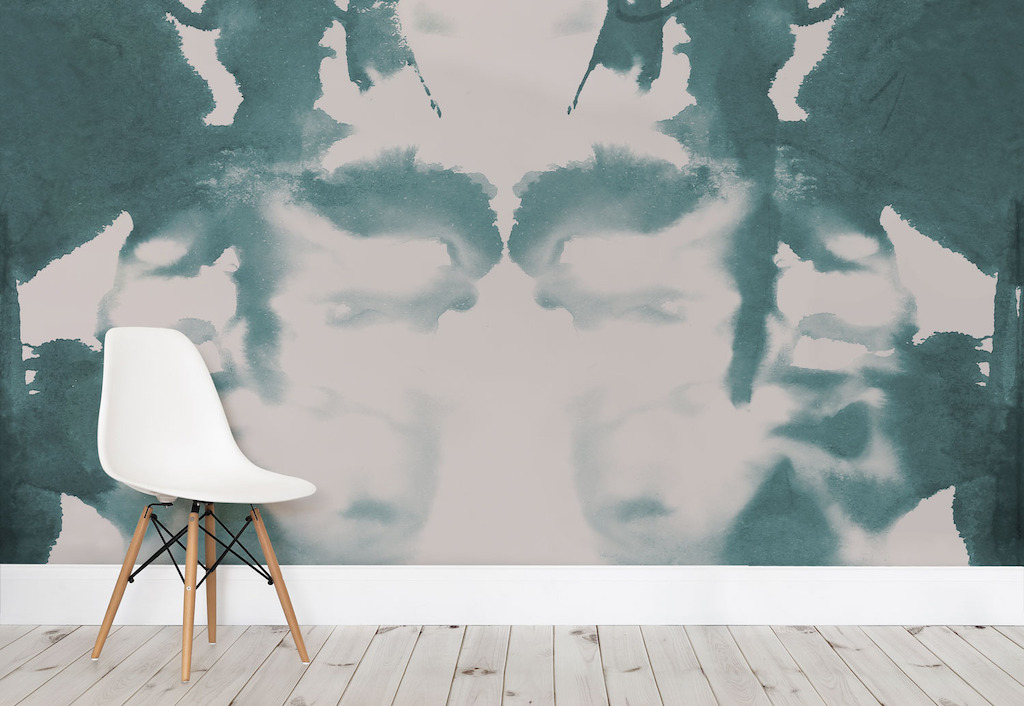 Teal and Cream Rorschach