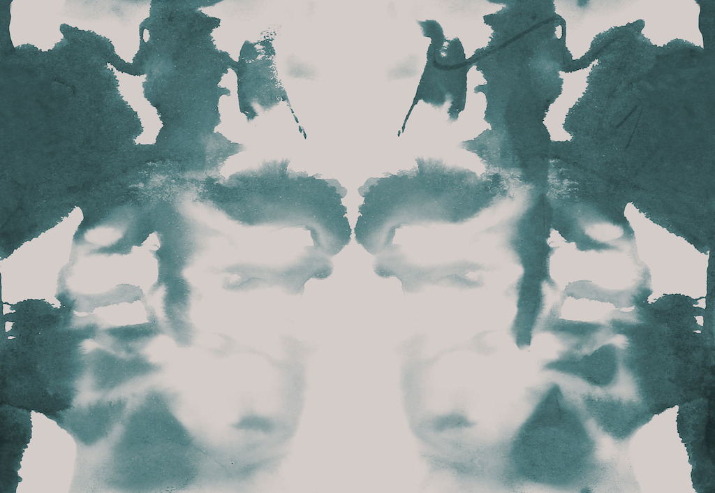 Teal and Cream Rorschach