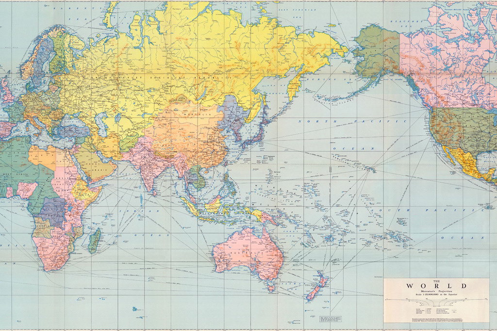 Vintage Pastel World Map