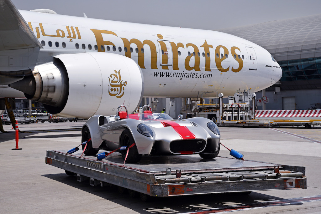 The Jannarelly Design-1 was transported from Dubai by Emirates SkyCargo