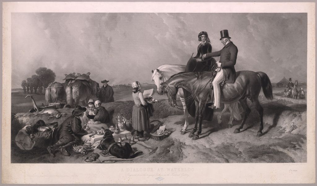 'A Dialogue at Waterloo', engraved by Thomas-Lewis Atkinson, after the original painting by Sir Edwin Henry Landseer<br/>© Royal Library of Belgium