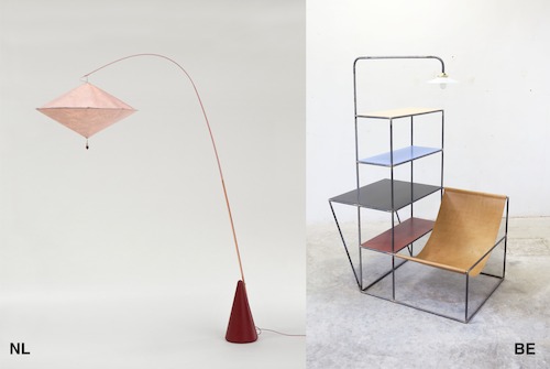 Links: Studio Wieki Somers (Dylan van den Berg & Wieki Somers), Aoyama, 2014. ©Fabrice Gousset Courtesy Galerie Kreo. Rechts: Muller Van Severen, Installation S. Courtesy Valerie Traan Gallery. Foto: Fien Muller.