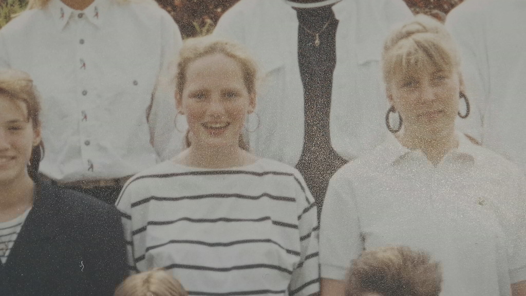Maaike Cafmeyer tijdens haar schooltijd - De klas (c)VRT