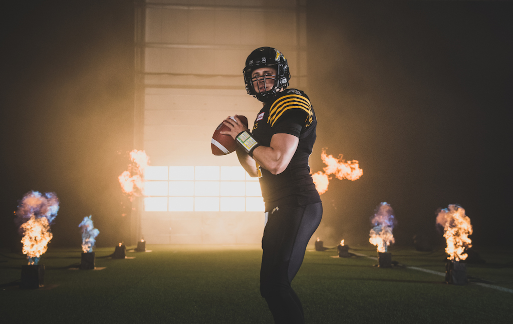 Zach Collaros at the TSN/adidas content shoot. Photo credit: Johany Jutras/CFL