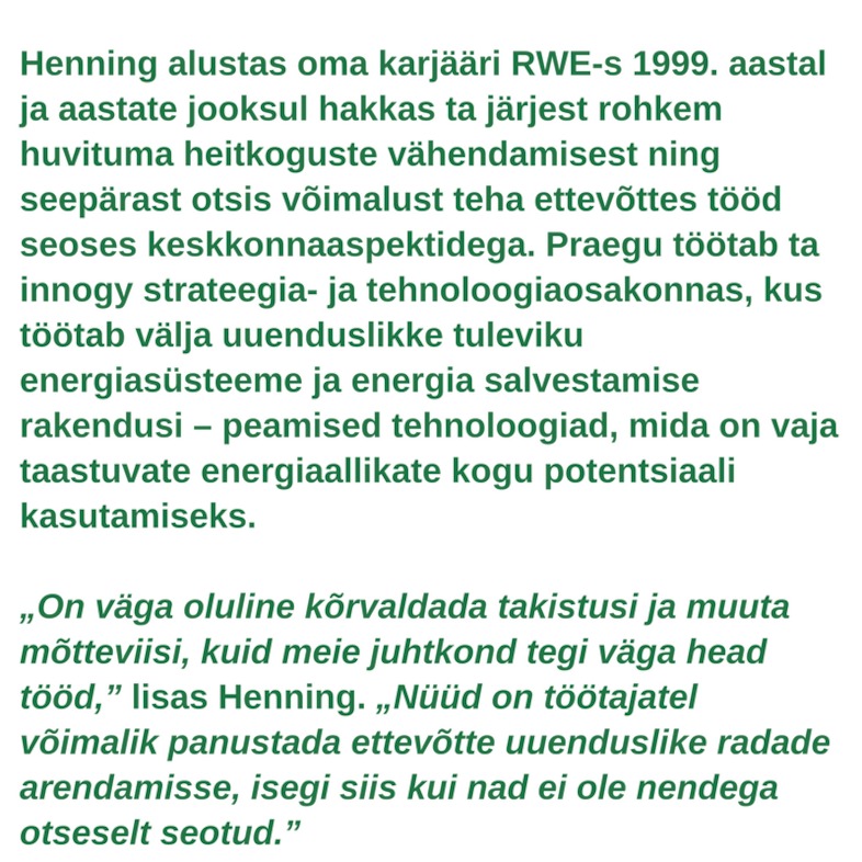 Rohelise töötaja profiil -<br/>Henning Joswig