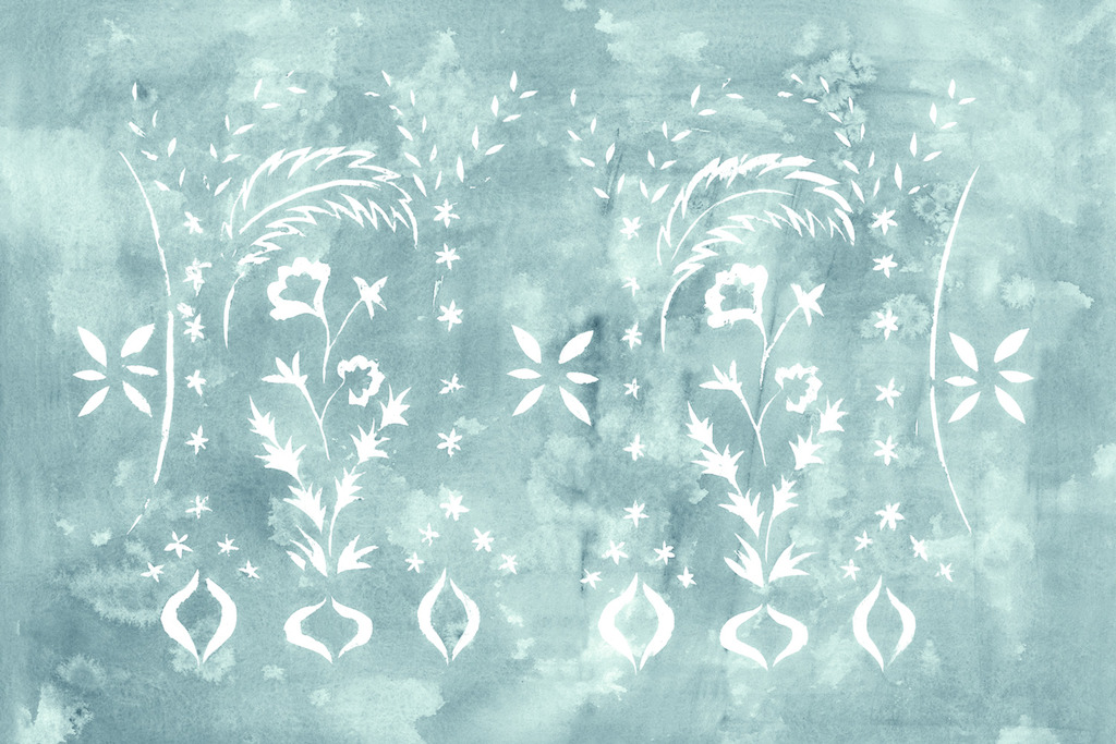 Floral Stencil Jade - Web