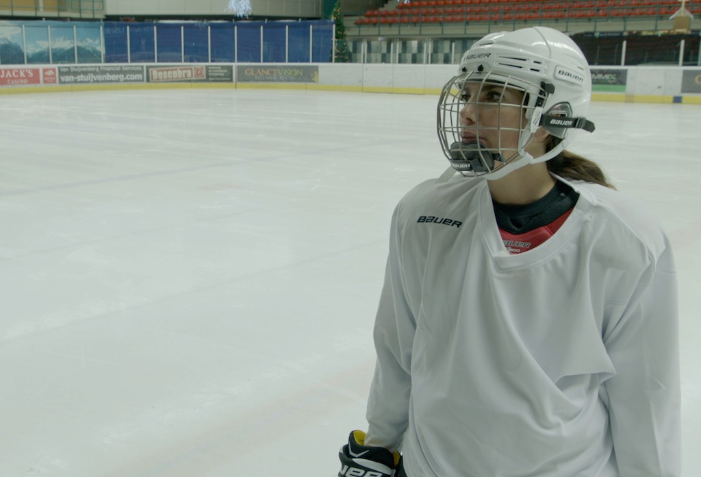 Saartje Vandendriessche oefent voor "Crashed ice"<br/>(c) VRT