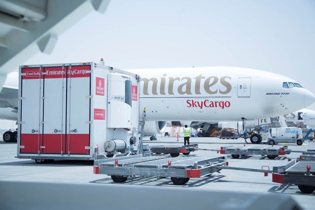 The Emirates SkyCargo Cool Dolly keeps temperature-sensitive cargo fresh and cool.
