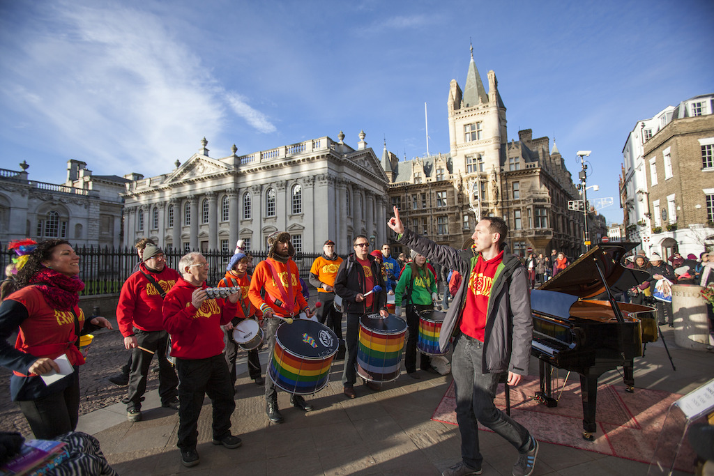 We put an Edelweiss self-playing piano outside King's College, Cambridge and this is what happened.