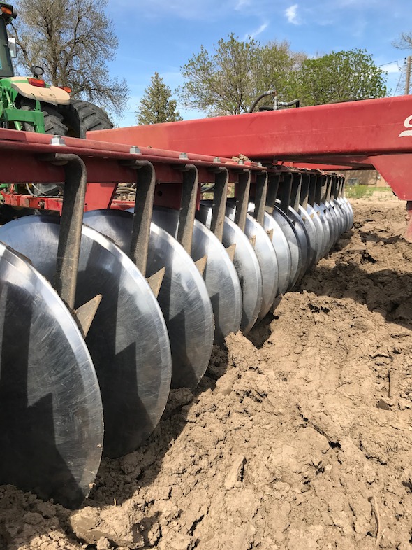 A close up look at the disc tiller