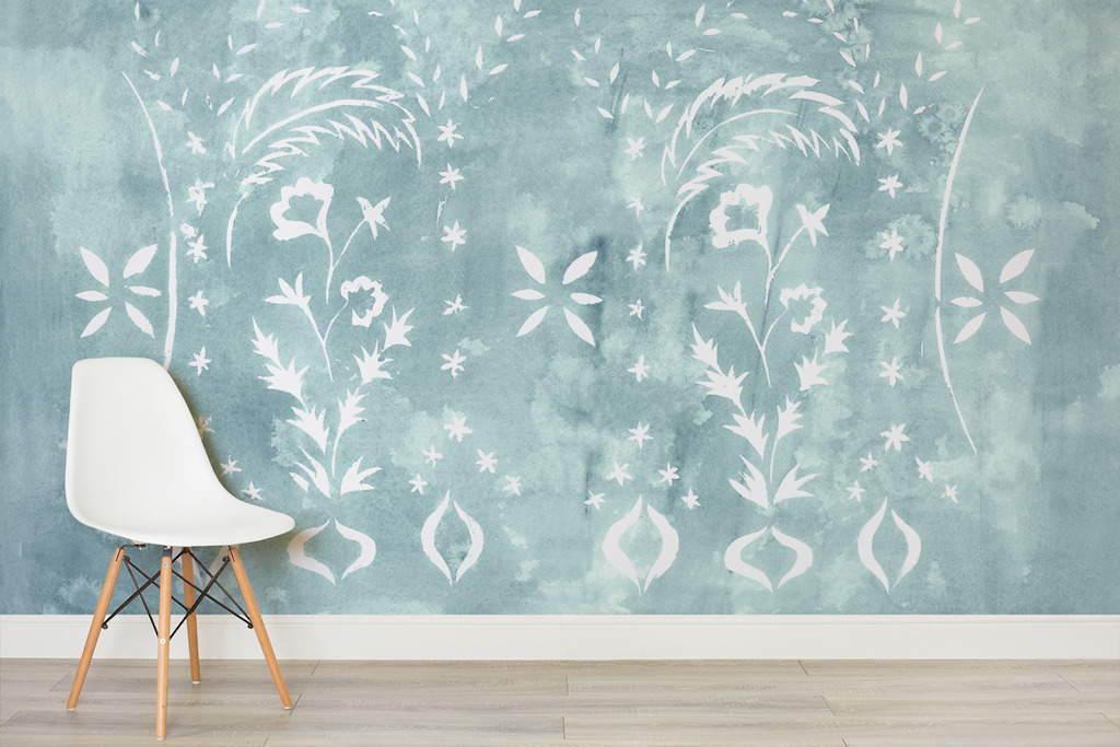 Floral Stencil Jade - Simple