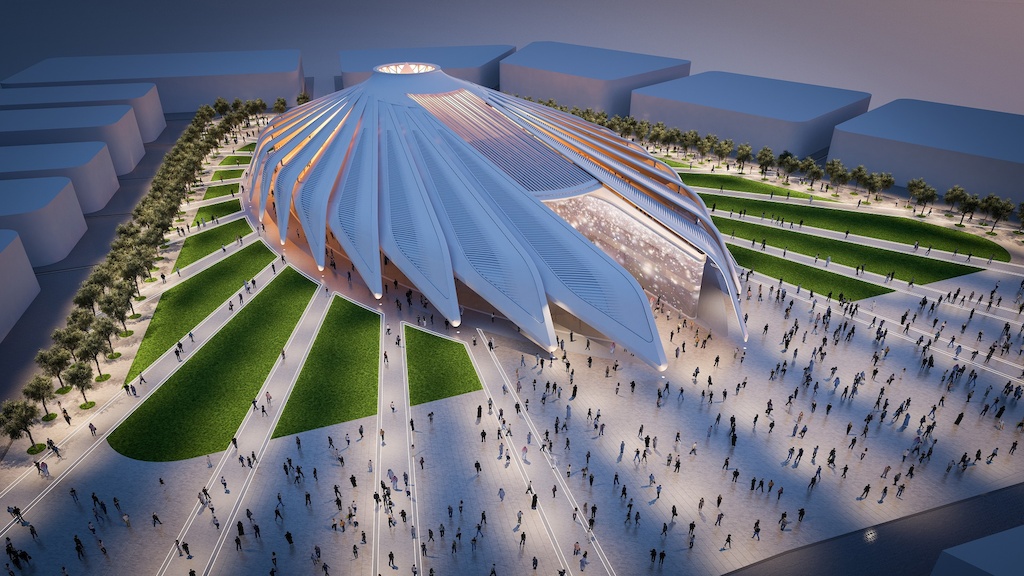 Overview of UAE pavilion World Expo 2020 Dubai by Santiago Calatrava