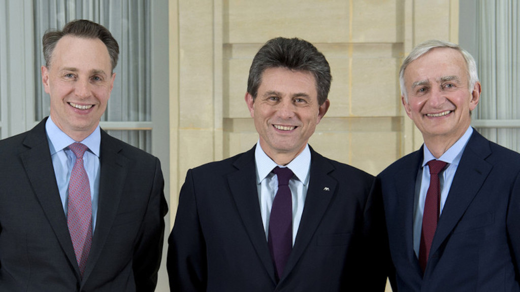 Thomas Buberl, Henri de Castries et Denis Duverne