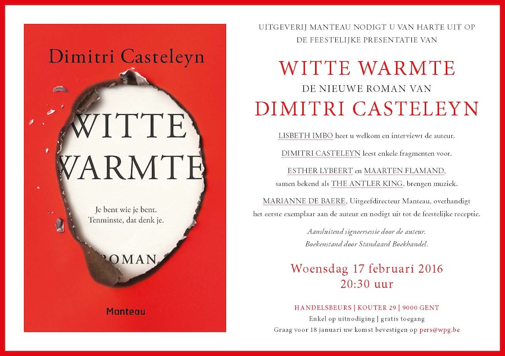 Uitnodiging boekvoorstelling 'Witte warmte'
