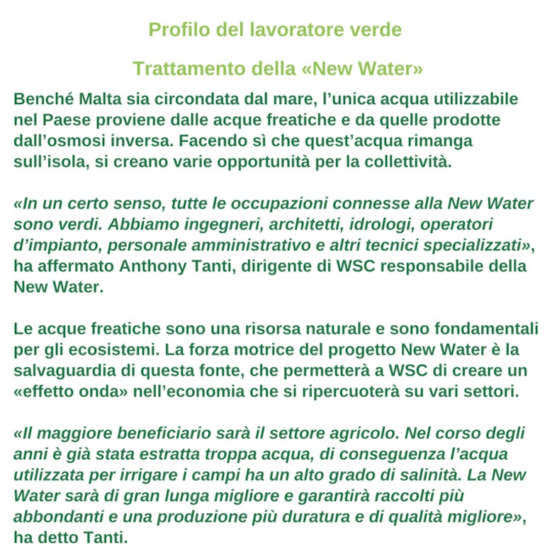 Profilo del lavoratore verde