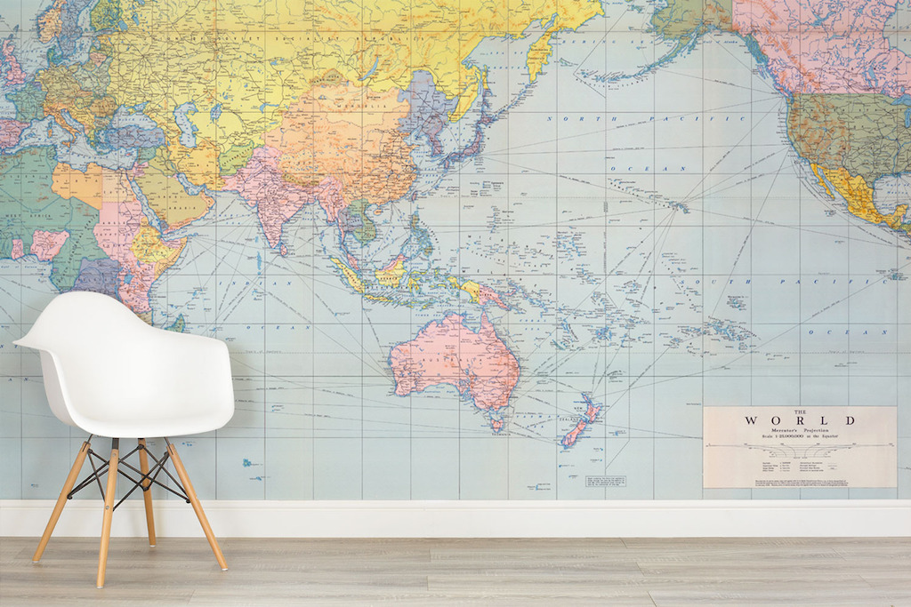 Vintage Pastel World Map