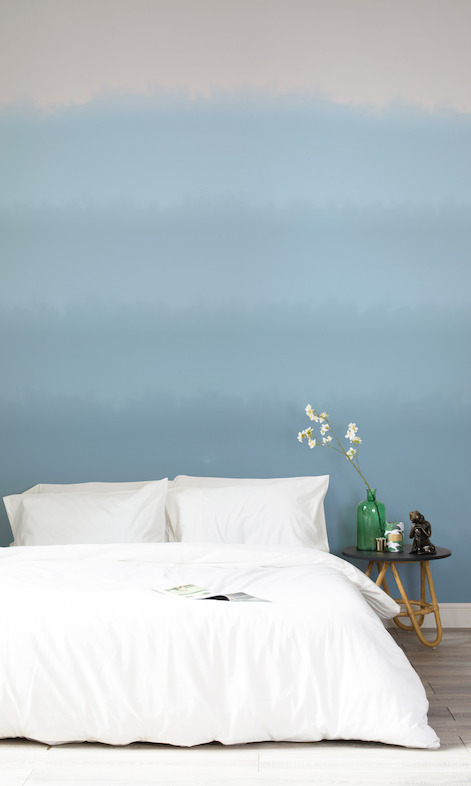 Soft Blue Paint Fade Watercolour Wallpaper