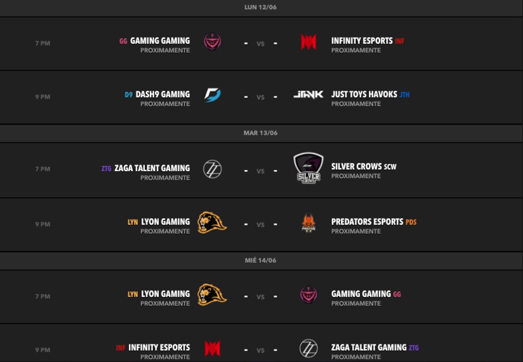 Calendario Semana 3 Torneo Clausura LLN.