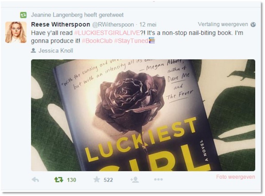Reese Witherspoon over 'Luckiest Girl Alive'