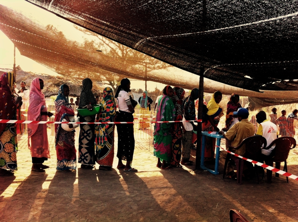 The decision to carry out food distribution in Kabo was prompted as a preventive activity given the fragile situation in many of the IDP camps. Photographer: MSF