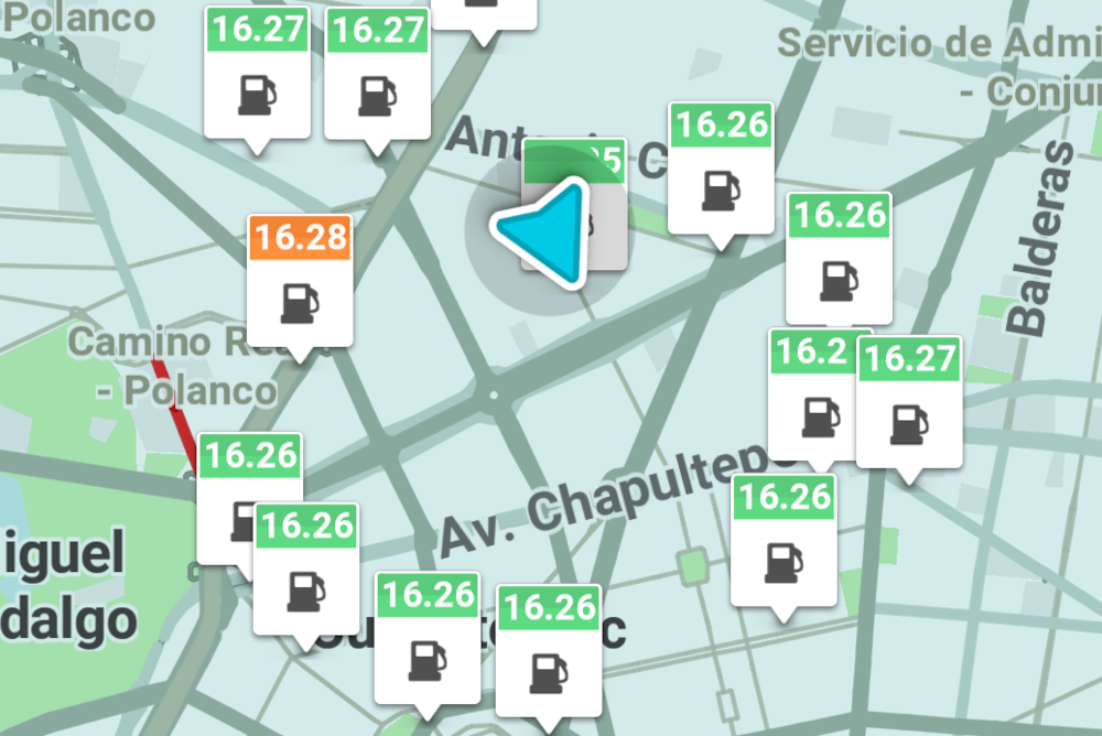 Waze muestra los precios de las gasolinas