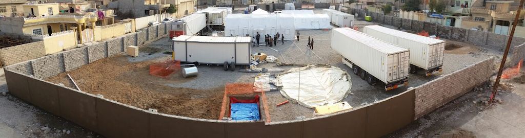 MSF tent and truck hospital in Mosul. Photographer: MSF
