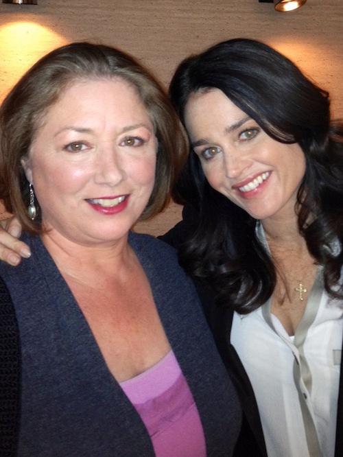 Egan with Robin Tunney on the set of "The Mentalist."