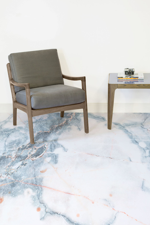 Deep | <br/>Blue and White Marble Effect Flooring