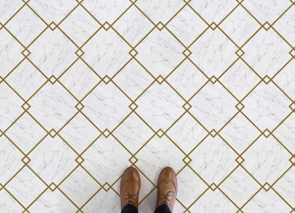 Fitzgerald | <br/>Diamond Tile Marble Vinyl Flooring