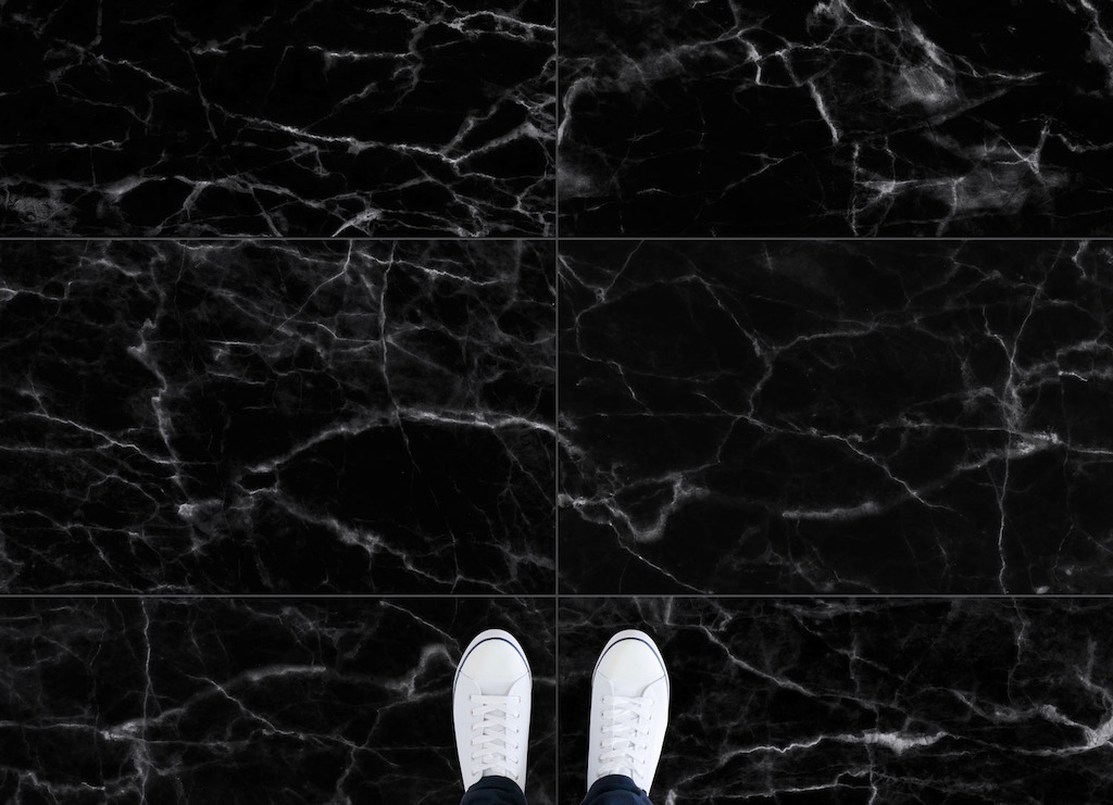 Nero | Black Marble Tile Vinyl Flooring