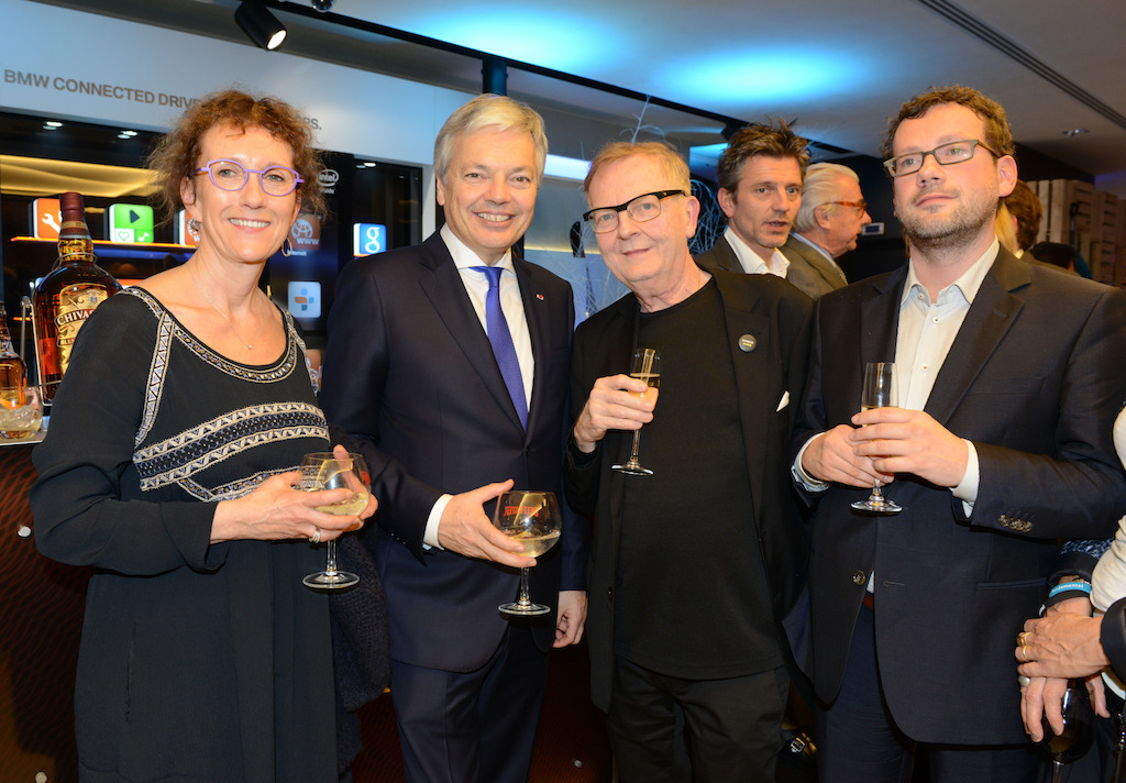 Le Ministre Didier Reynders et son épouse, Michel Henrion Chroniqueur, et Dave Sinardet, Politologue