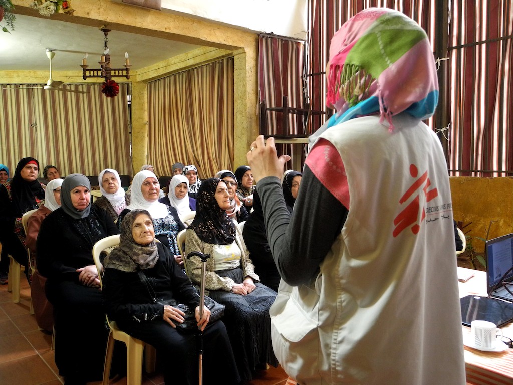 MSF also offers mental health support (individual and group sessions) and health education services to a group of 30 people in a home for the elderly in the camp. Photographer: MSF