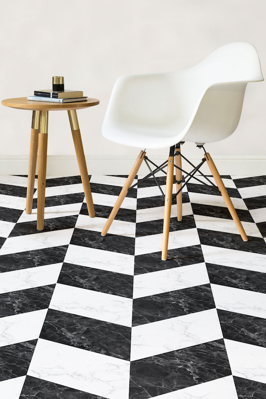 Savoy | <br/>Black and White Marble Effect Flooring