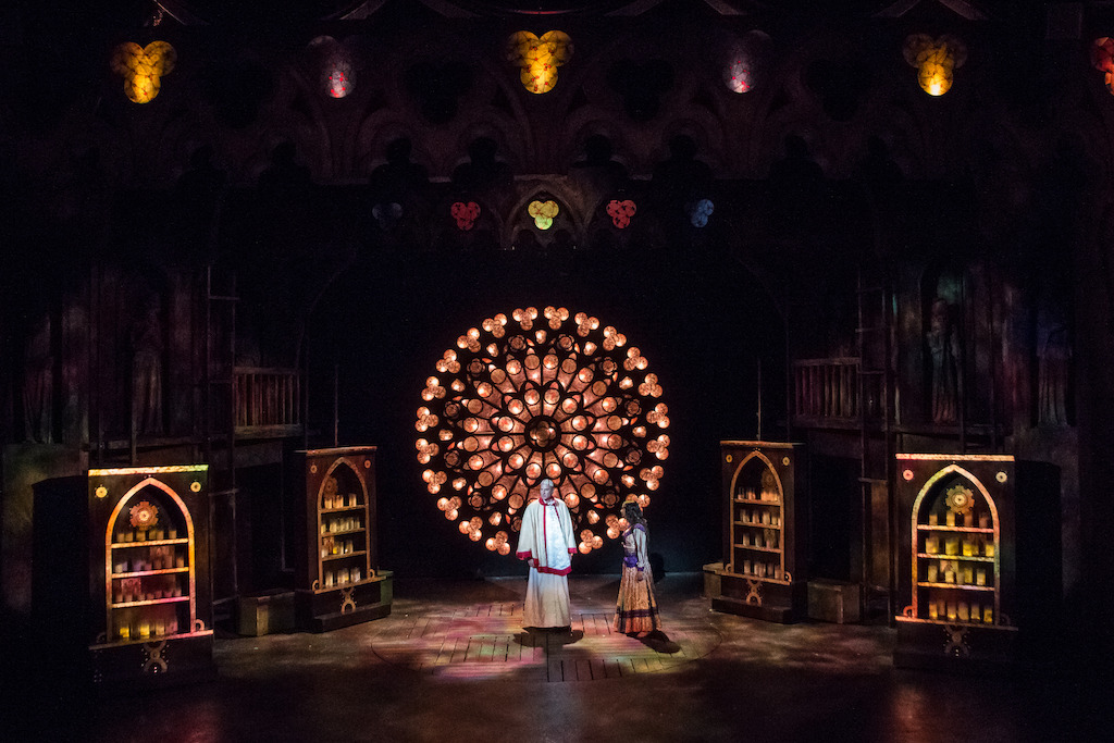 David de Vries as Frollo and Julissa Sabino as Esmeralda in HUNCHBACK. Photo by Daniel Parvis.