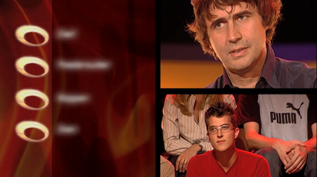 2003: Erik Van Looy als kandidaat in De slimste mens, toen nog de quiz van Bruno Wyndaele - (c) VRT