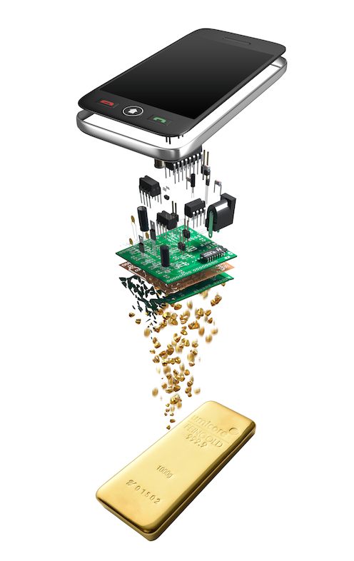 Mobile phone recycling, © Umicore, 2017