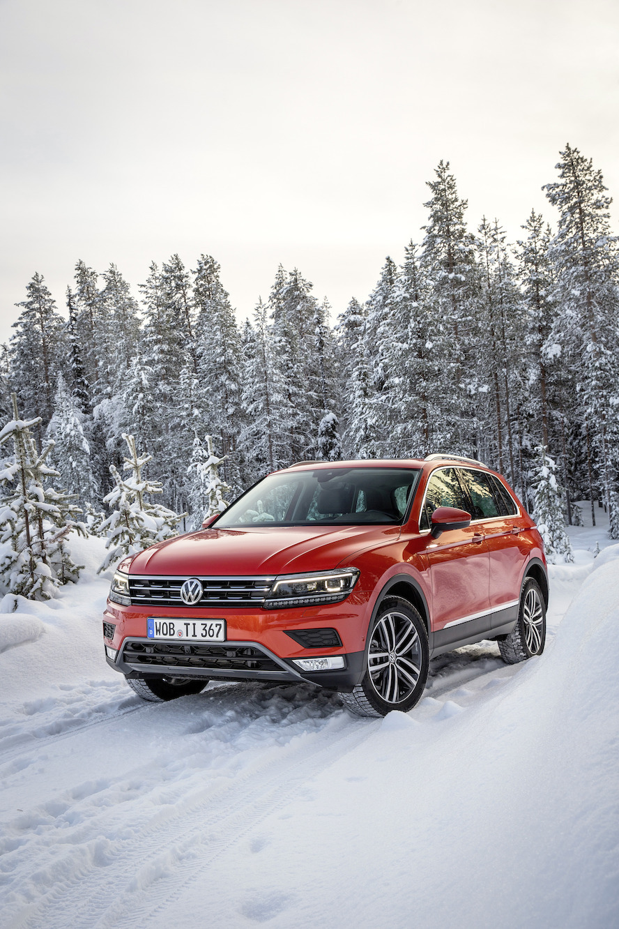 Nieuwe Tiguan 4MOTION biedt duidelijk veiligheidsvoordeel op sneeuw