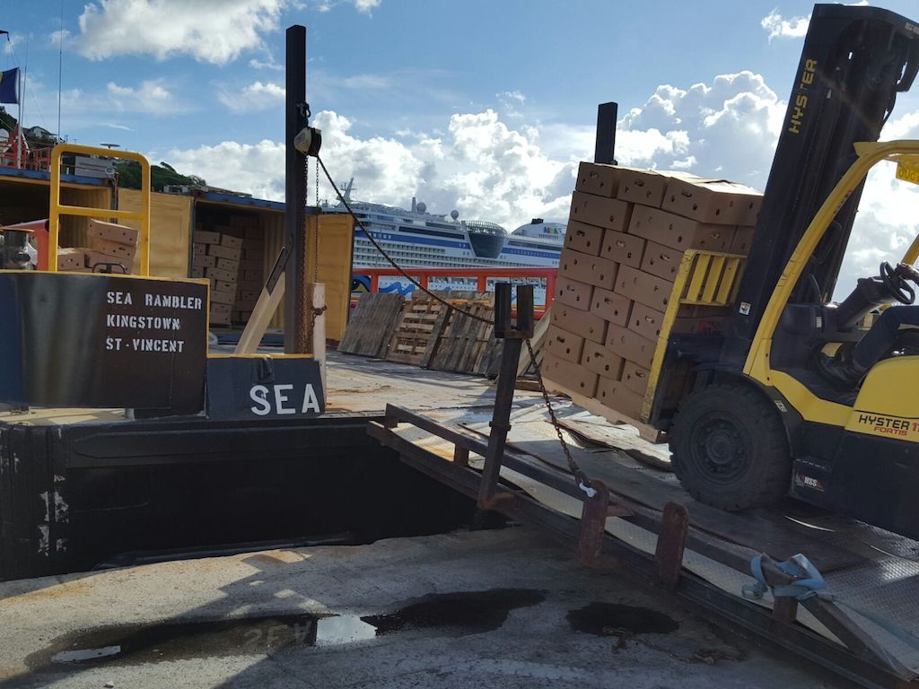 Agricultural shipment being prepared for The Sea Rambler -<br/> one of the ships under the agri-export initiative