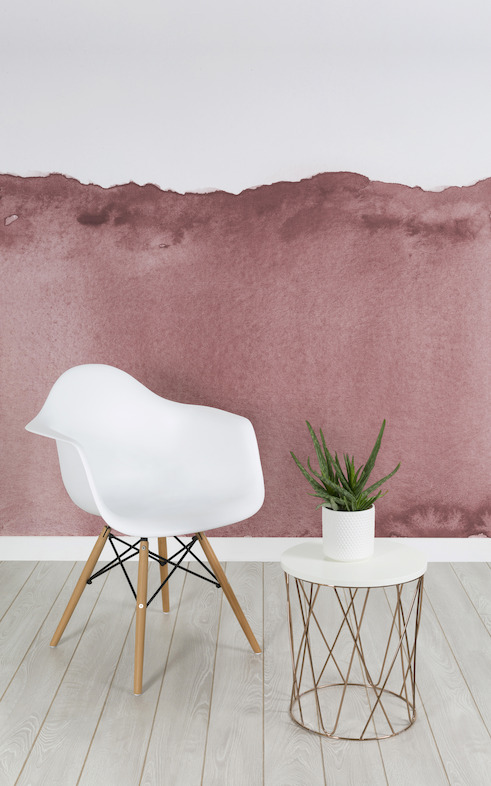 Dusky Pink Watercolour Wave