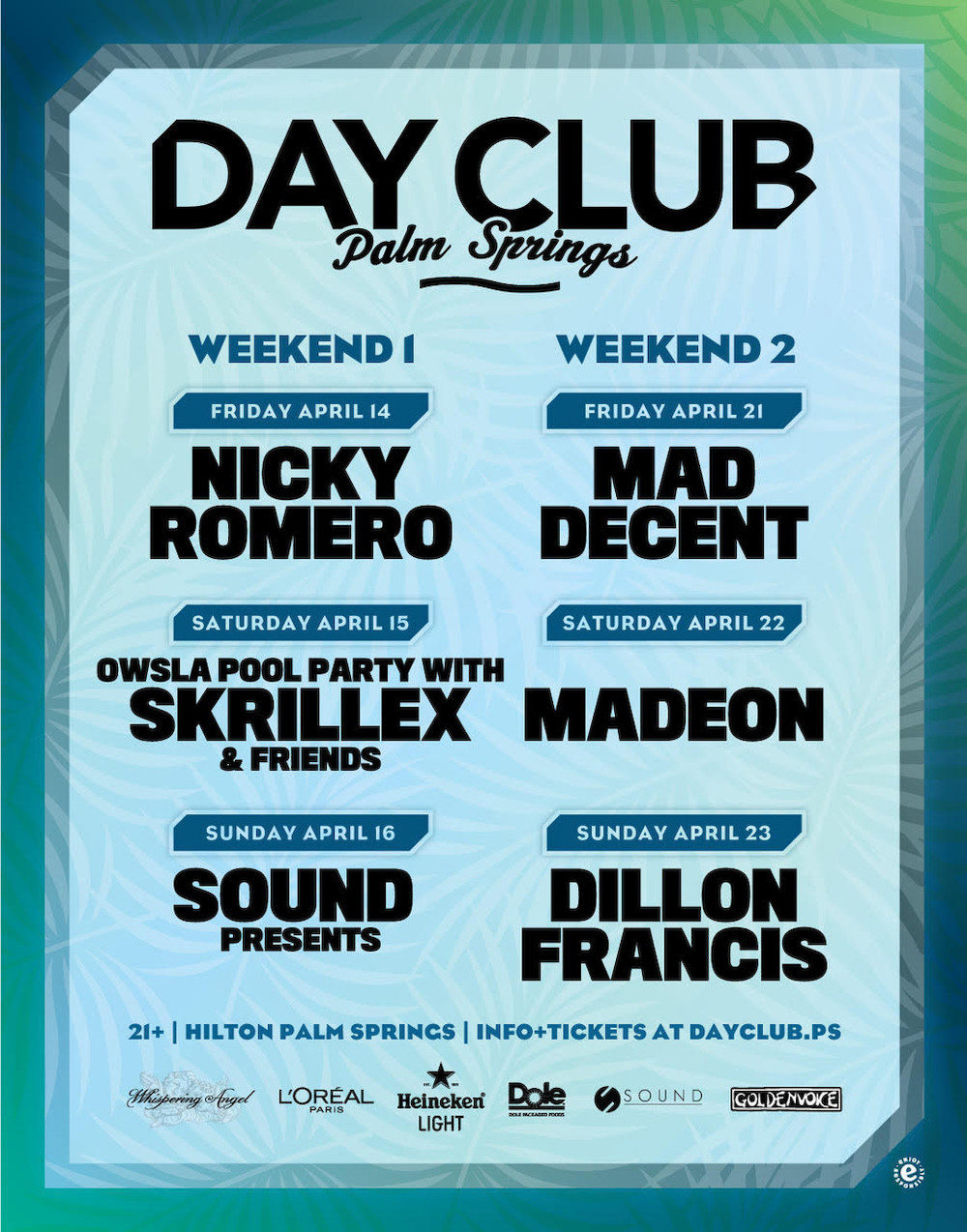 Day Club Announces Headliners for April 14-16 and 21-23 Palm Springs Pool Parties